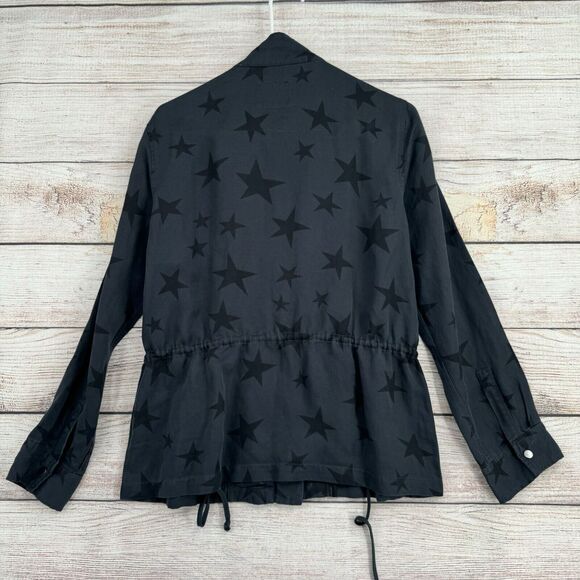 Rails Trey Military Cargo Star Print Jacket Women's Size‎ Small Charcoal Gray - Picture 2 of 13